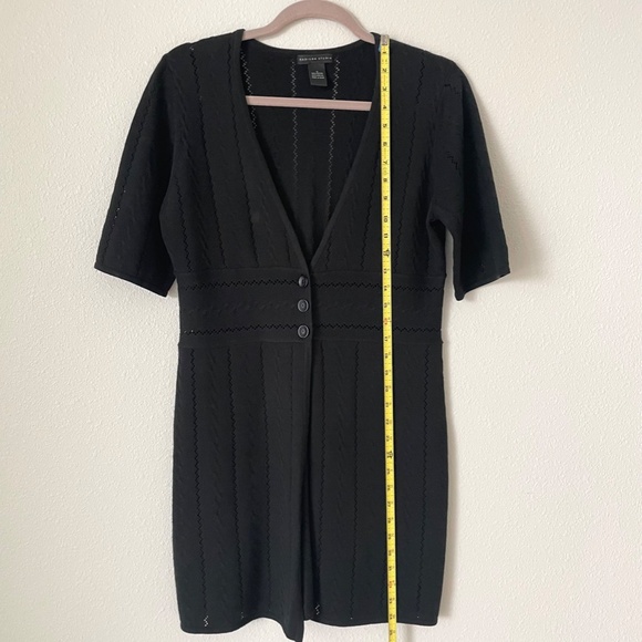 Madison Studio Black V-Neck Long Sweater Button Up Elbow Length Sleeve Sz Med - Picture 10 of 16